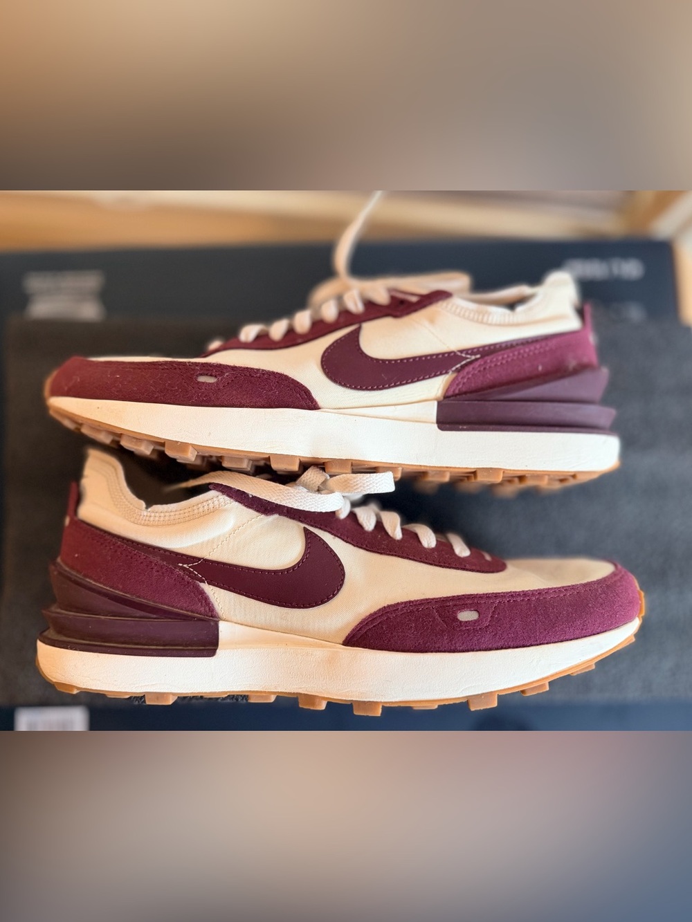 Nike Waffle One SE Coconut Milk Night Maroon size 10